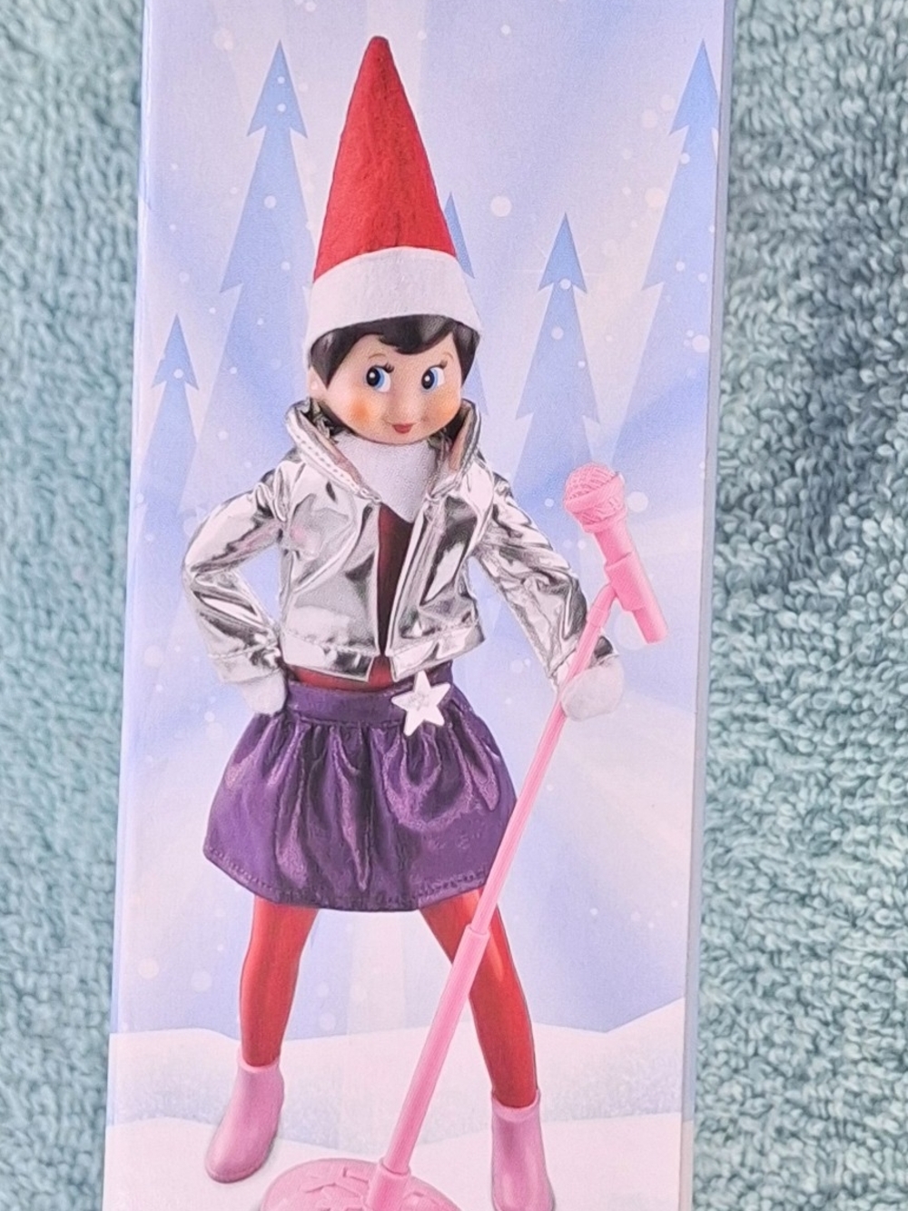 Singing Elf Doll with Red Hat and Purple Skirt